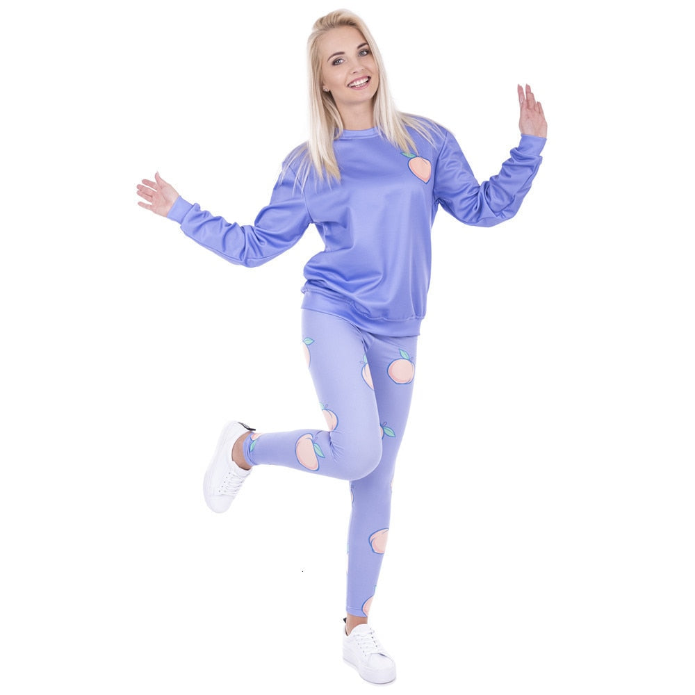 Women Leggings Peach Leggins Printed Purple Legging for Woman Pants Casual Legins Stretchy Trousers | Vimost Shop.