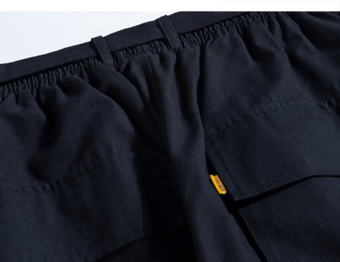 Ribbons Casual Hip Hop Cargo Pants Mens Summer Elastic Waist Japanese Streetwear Harajuku Joggers Trousers | Vimost Shop.