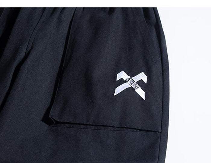 Ribbons Casual Hip Hop Cargo Pants Mens Summer Elastic Waist Japanese Streetwear Harajuku Joggers Trousers | Vimost Shop.