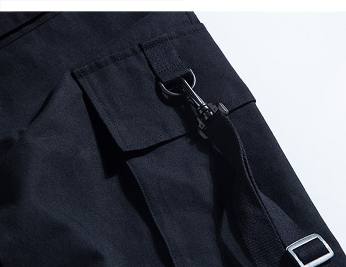 Ribbons Casual Hip Hop Cargo Pants Mens Summer Elastic Waist Japanese Streetwear Harajuku Joggers Trousers | Vimost Shop.