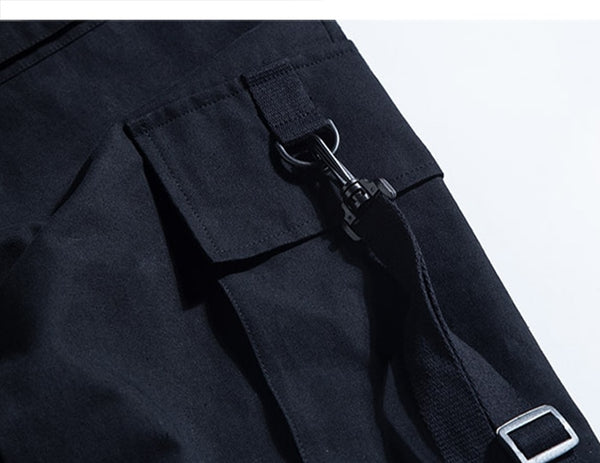 Ribbons Casual Hip Hop Cargo Pants Mens Summer Elastic Waist Japanese Streetwear Harajuku Joggers Trousers | Vimost Shop.
