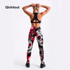 Women's Skull&flower Black Leggings Digital Print Pants Trousers Stretch Pants Plus Size | Vimost Shop.