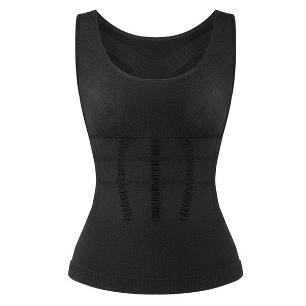 Women Padded Shapewear Camisole Body Shaper Compression Shirt With Pads Waist Trainer Tummy Slimming Tank Tops Seamless Corset | Vimost Shop.