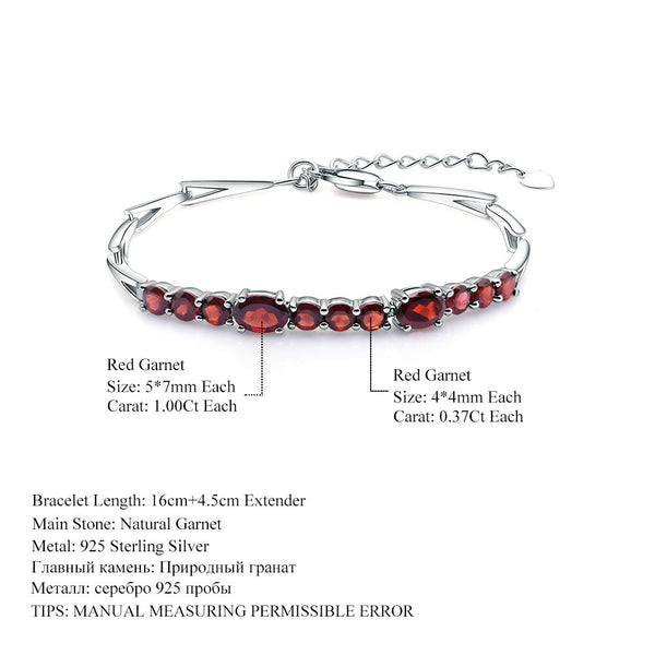 5.32Ct Natural Red Garnet Tennis Bracelet Genuine 925 Sterling Silver Bracelets&bangles Women Fashion Fine Jewelry | Vimost Shop.
