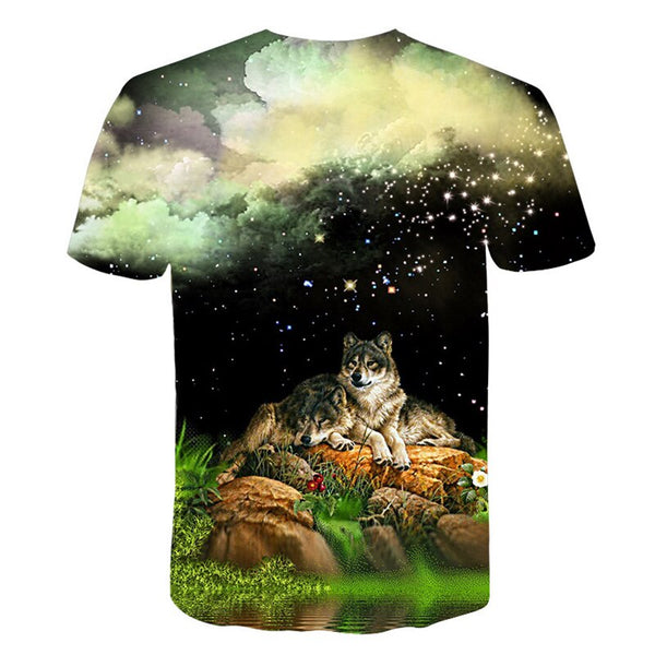 Newest Wolf 3D Print Animal Cool Funny T-Shirt Men Short Sleeve Summer Tops Male T Shirt Fashion Breathable With Short | Vimost Shop.