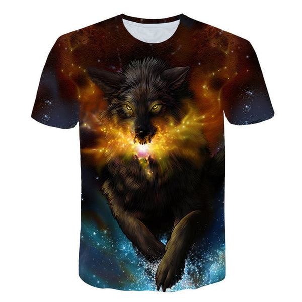 Newest Wolf 3D Print Animal Cool Funny T-Shirt Men Short Sleeve Summer Tops Male T Shirt Fashion Breathable With Short | Vimost Shop.