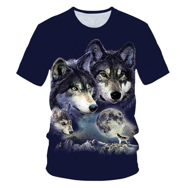 Newest Wolf 3D Print Animal Cool Funny T-Shirt Men Short Sleeve Summer Tops Male T Shirt Fashion Breathable With Short | Vimost Shop.