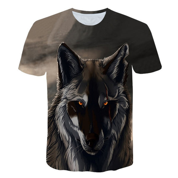 Newest Wolf 3D Print Animal Cool Funny T-Shirt Men Short Sleeve Summer Tops Male T Shirt Fashion Breathable With Short | Vimost Shop.