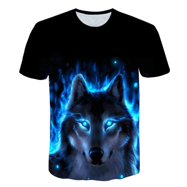 Newest Wolf 3D Print Animal Cool Funny T-Shirt Men Short Sleeve Summer Tops Male T Shirt Fashion Breathable With Short | Vimost Shop.