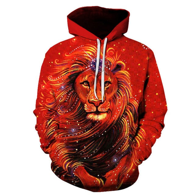 Novelty Flame Lion Hoodie Men's Animal Men's Clothing Flame Hoodie Sweatshirt Sweatshirt 3D Hoodie Sportswear Unisex clothing | Vimost Shop.