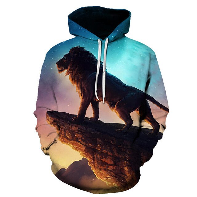 Novelty Flame Lion Hoodie Men's Animal Men's Clothing Flame Hoodie Sweatshirt Sweatshirt 3D Hoodie Sportswear Unisex clothing | Vimost Shop.