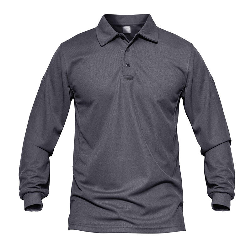 Men Tactical T-shirts Summer Quick Dry Performance Airsoft T-shirts Long Sleeve Lightweight Pique Jersey Golf T-shirts | Vimost Shop.