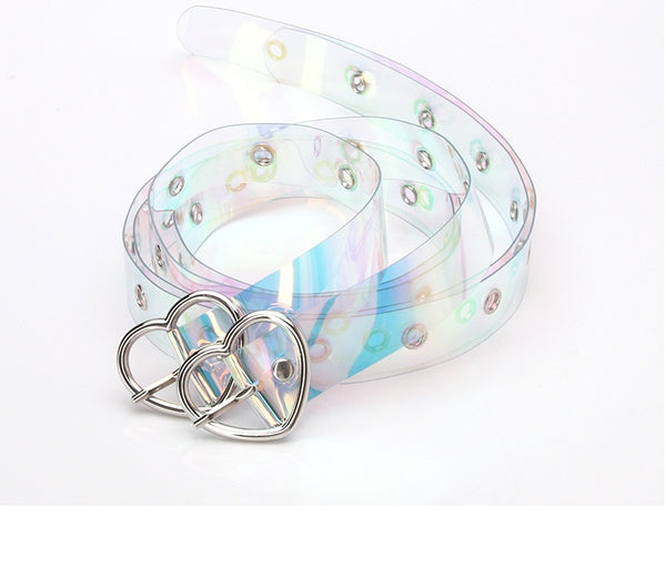 Holographic Laser Women Belt Transparent Clear Waist Belt Metal Pin Buckle Waist Belts For Women Belt Waistband 104cm | Vimost Shop.