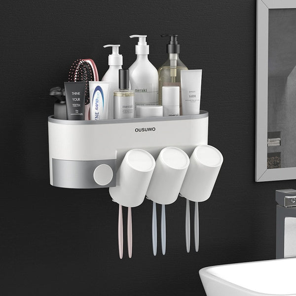 Toothbrush Holder Automatic Bathroom Accessories Set Electric Toothbrush Toothpaste Squeezer Toothpaste Dispenser Wall Mounted | Vimost Shop.