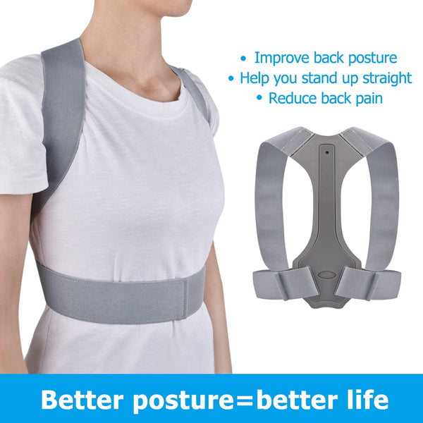 Silver Adjustable Back Posture Corrector Back Pain Relief Belt Spine Waist Support Correction Straps Posture Belt For Men Women | Vimost Shop.