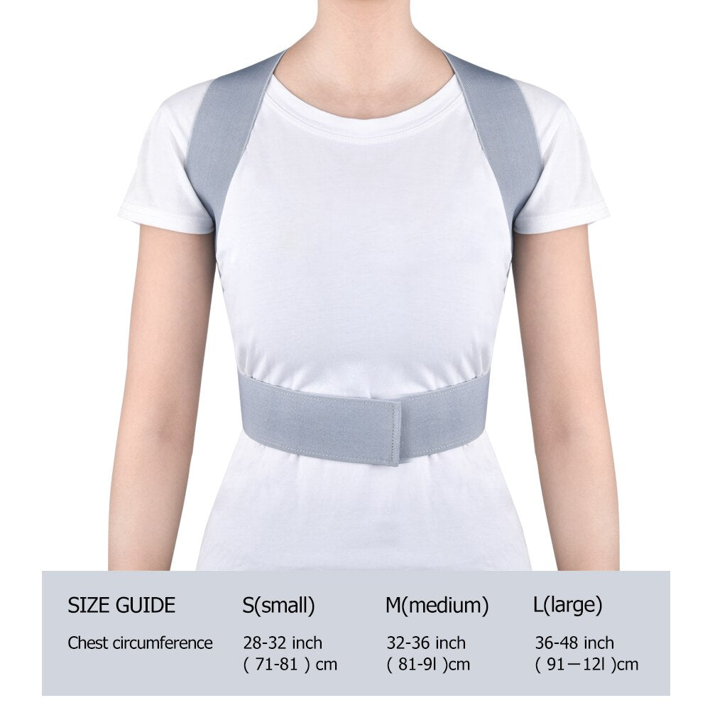 Silver Adjustable Back Posture Corrector Back Pain Relief Belt Spine Waist Support Correction Straps Posture Belt For Men Women | Vimost Shop.