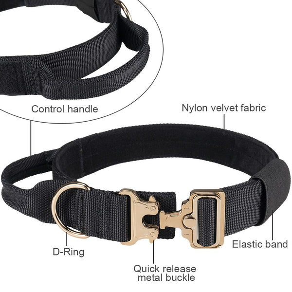 Tactical Dogs Collar Outdoor Puppy Collar Adjustable Durable Nylon Training Dog Collars | Vimost Shop.