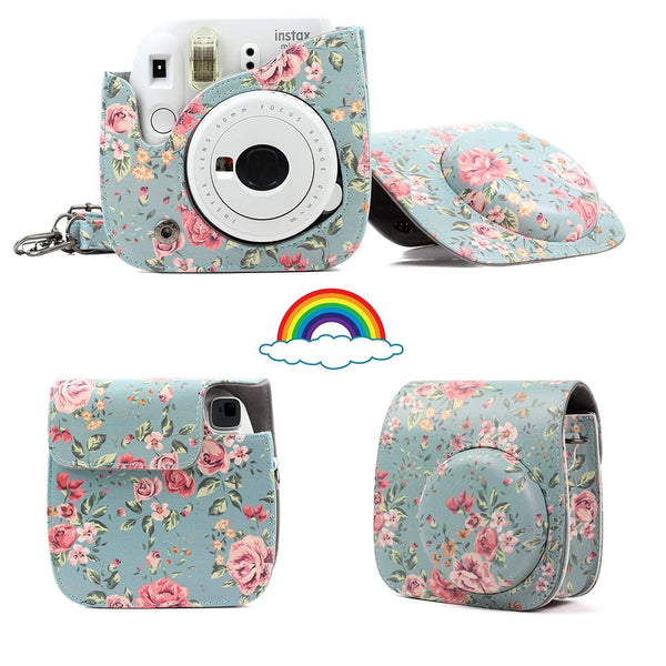 Mini Camera Case Bag PU Leather Cover with Shoulder Strap For Instax Mini 9 Mini 8 Mini 8+ Instant Film Cameras | Vimost Shop.