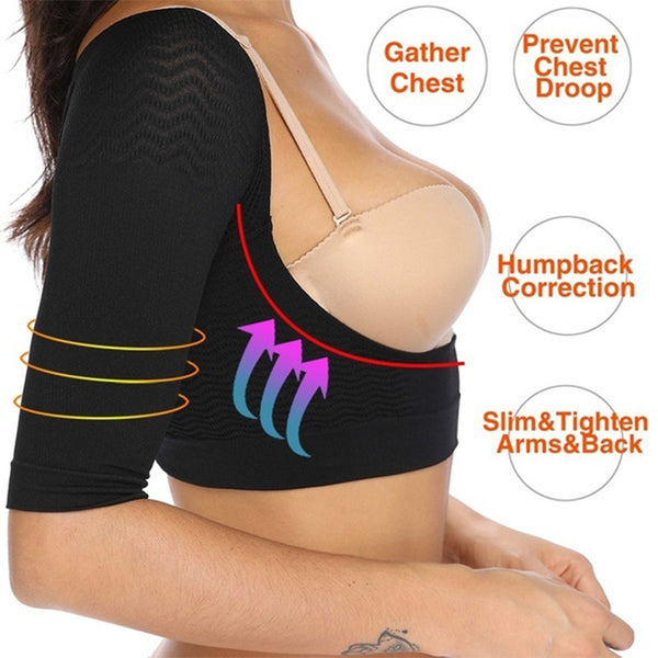 Upper Arm Shaper Women Shoulder Slimmer Compression Shapewear Sleeves Body Shaper Humpback Posture Corrector Back Support Tops | Vimost Shop.