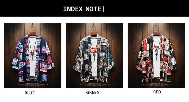 Kimono Satin Short Sleeve Beach Tee Shirt Men Funny Anime Print Hip Hop Fashion Hawaii Holiday T-Shirt Streetwear Casual Tshirts | Vimost Shop.