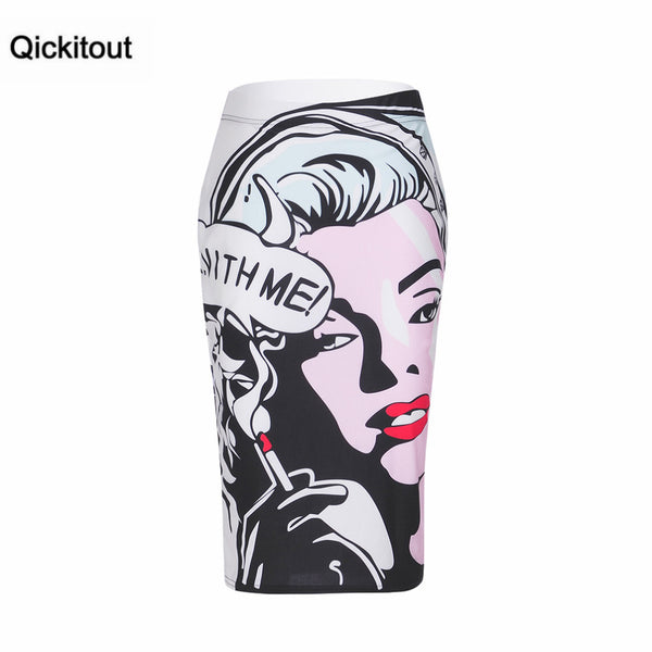 Summer Hot Fashion High Waist 3D Print Skirts Women's Slim Sexy Package Hip Skirt Size S-4XL Drop Ship | Vimost Shop.