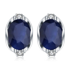 925 Sterling Silver Stud Earrings 6.48Ct Natural Blue Sapphire Earrings For Women Engagement  Jewelry New Brand | Vimost Shop.