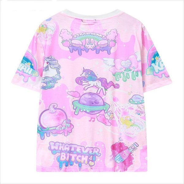 Women Bear Printed T-Shirt Harajuku Style Short Sleeve Summer T Shirts Casual Character O-Neck Tops | Vimost Shop.