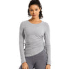 Women's Pima Cotton Workout Shirts Long-Sleeve T-Shirt Crewneck Athletic Top Gym
