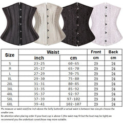 28 Sprial Steel Boned Black Shapewear Waist Cincher Slim Control Body Shaper Cincher Underbust Corset Sexy Women Plus Size S-6XL | Vimost Shop.