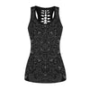 Fashion Women Gothic Aztec Round Ombre 3D Printing Vest Black Hollow Out Sexy Tank Top Black Sleeveless Tops | Vimost Shop.