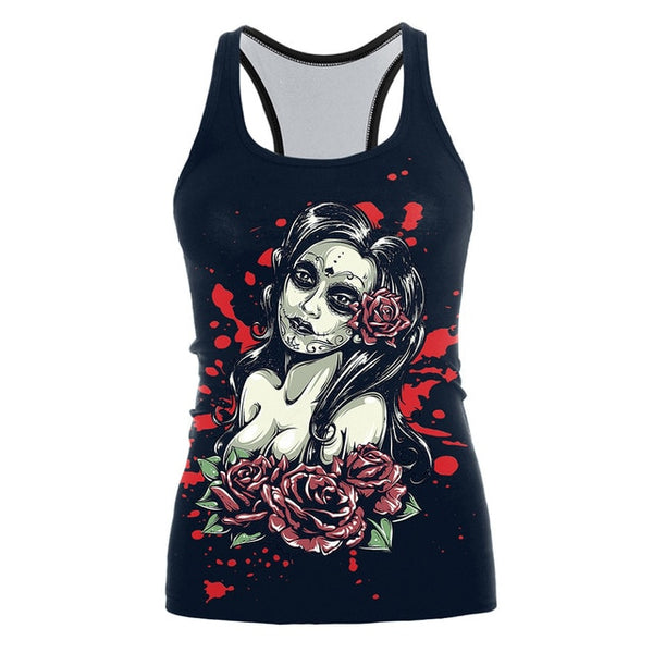 The Nightmare Before Christmas Tank Top for Women Corpse Bride Gothic Style Halloween Sleeveless Vest | Vimost Shop.