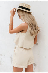 Simplee Casual two-piece women playsuits Sleeveless | Vimost Shop.