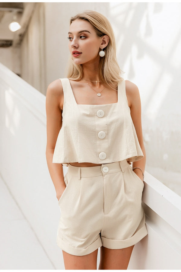 Simplee Casual two-piece women playsuits Sleeveless | Vimost Shop.