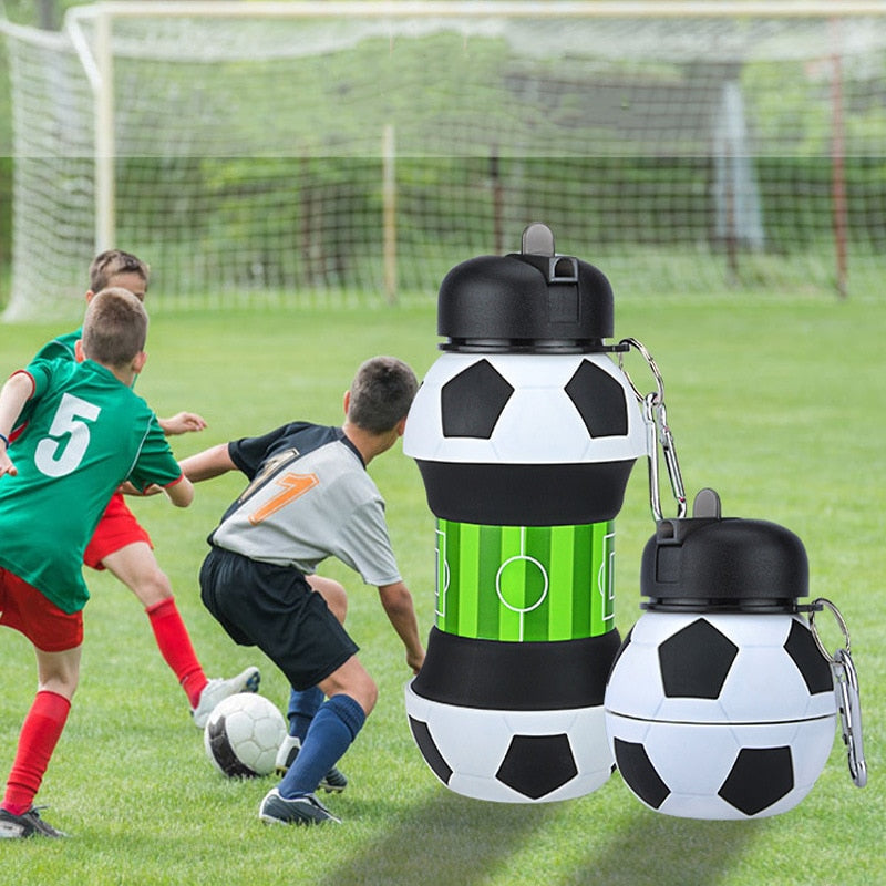 Sports Fold Water Bottle Football Basketball Tennis Leakproof Portable Silica gel Kettle Travel Office School Kids Water Bottle | Vimost Shop.