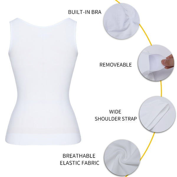 Padded Shaperwear Compression Camisole Body Shaper Woman Tummy Control Tank Tops Slimming Shapers Waist Trainer Corset Slim Vest | Vimost Shop.