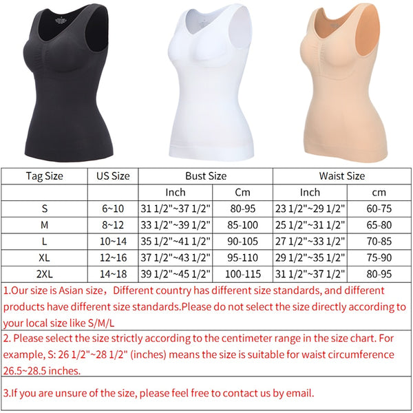 Padded Shaperwear Compression Camisole Body Shaper Woman Tummy Control Tank Tops Slimming Shapers Waist Trainer Corset Slim Vest | Vimost Shop.