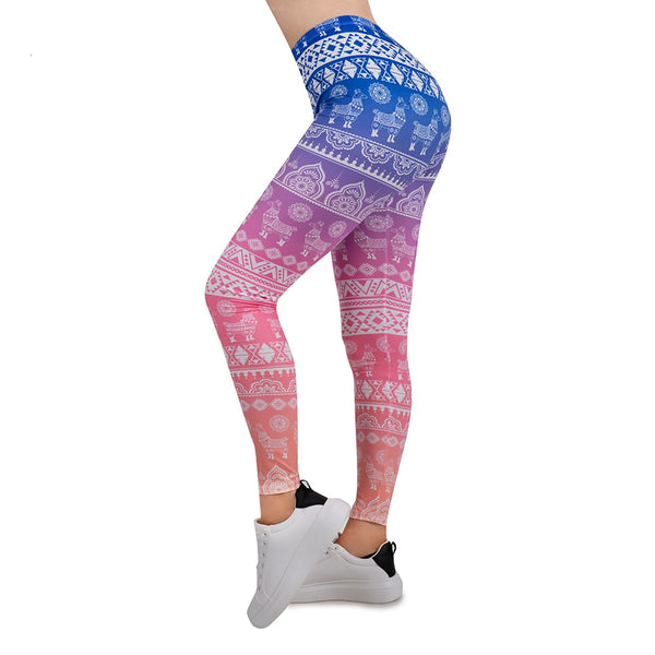 Women Legging Gradient Printing Leggins Slim High Elasticity Legins Fitness Leggings Female Pants | Vimost Shop.