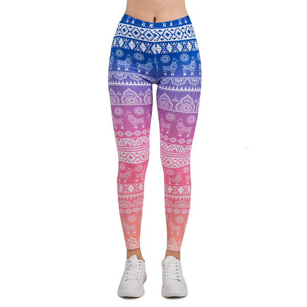 Women Legging Gradient Printing Leggins Slim High Elasticity Legins Fitness Leggings Female Pants | Vimost Shop.