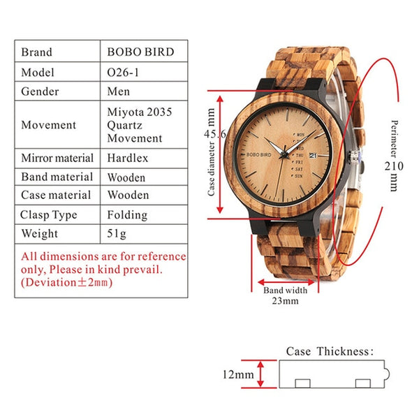 Wooden Watchs  Wood Wrist Watches Natural Calendar Display Bangle Gift Relogio Ships From United States | Vimost Shop.