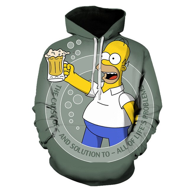 The Simpsons hoodies men women sweatshirts printed 3d hooded pullover hooded casual streetwear | Vimost Shop.