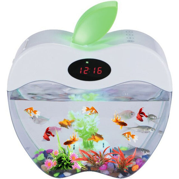 Aquarium USB Mini Aquarium with LED Night Light LCD Display Screen and Clock Fish Tank Personalise Aquarium Tank Fish Bowl D20 | Vimost Shop.