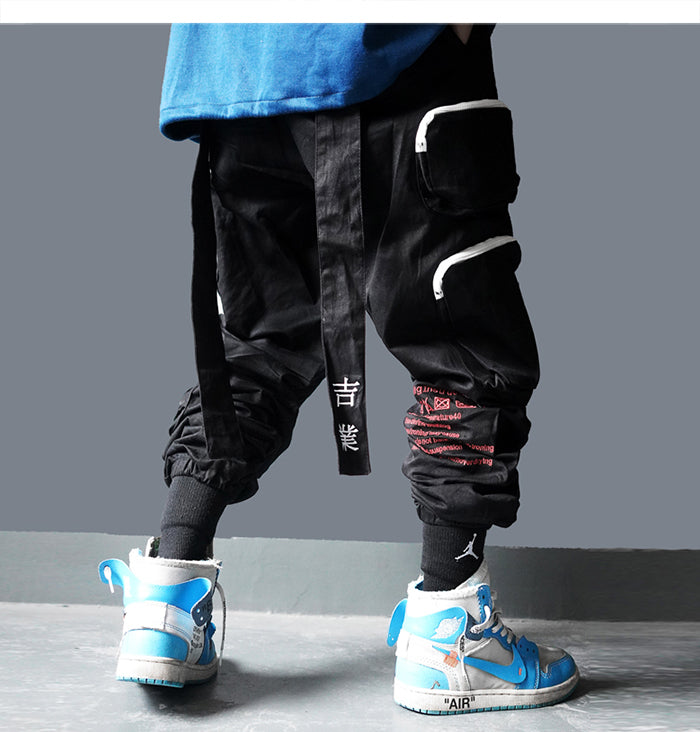 Multi Pockets Hip Hop Harem Cargo Pants Men Harajuku Casual Streetwear Sweatpants Joggers Elastic Waist Trousers | Vimost Shop.