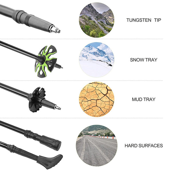 Nordic walking sticks camping hiking Ultralight Adjustable Telescopic Alpenstock Trekking Pole walking New arrival | Vimost Shop.