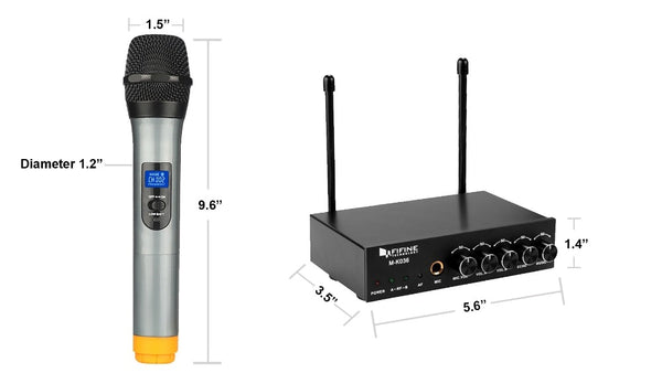 UHF Dual Channel Wireless Handheld Microphone, Easy-to-use Karaoke Wireless Microphone System K036