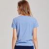 Women's Pima Cotton Workout Short Sleeve V-Neck Tie T Shirt Tops