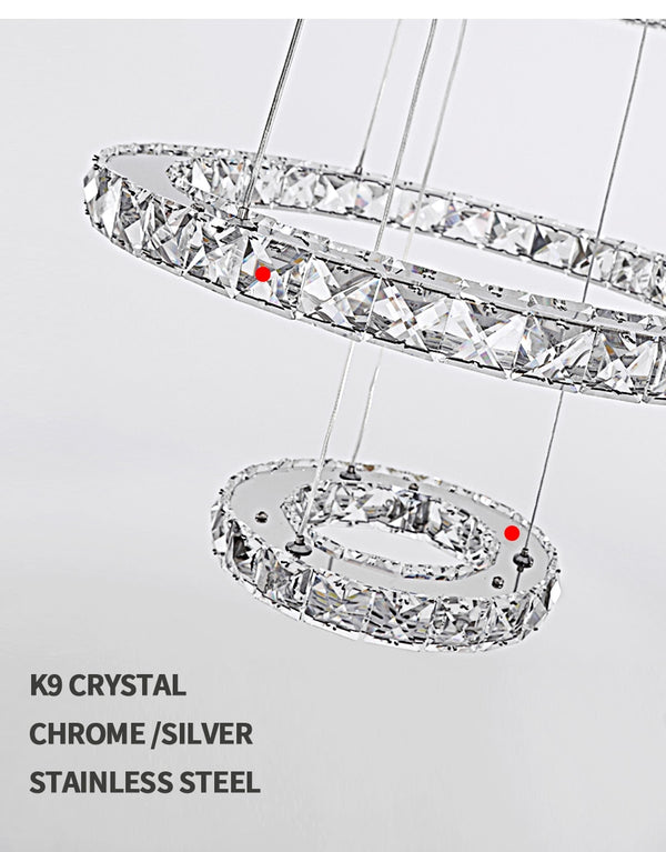 Modern K9 Crystal Led Chandelier Lights Home Lighting Chrome Lustre Chandeliers Ceiling Pendant Fixtures  For Living Room | Vimost Shop.