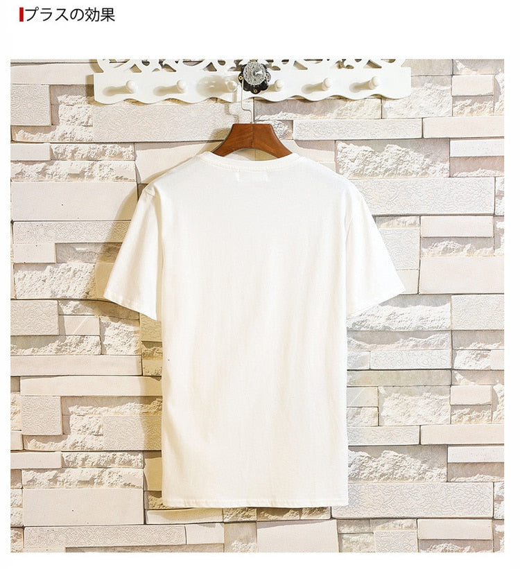 Funny Anime Cat Print O-Neck Fitness Black Tshirt Men White Oversized Hip-hop Cotton Tees Male Summer Streetwear Fashion T shirt | Vimost Shop.