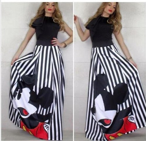 Women's Mickey Bud Skirt Mouse Waist Long Skirts | Vimost Shop.