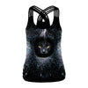 Fashion Starry Sky Tank Top For Women Harajuku Style Black Cat Vest Casual Female Sling Hollow Sexy Tops | Vimost Shop.