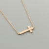 tainless Steel Statement Leaf Heartbeat Cross Necklaces Heart to Heart Crane Bar Crucifix Jesus Rose Gold | Vimost Shop.